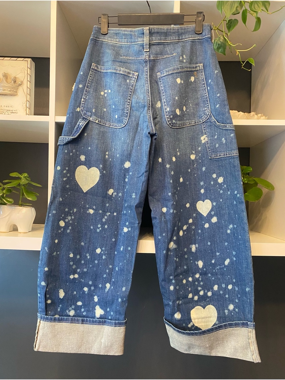 NWOT The Kaden Barrel Carpenter Pilcro Heart Paint-Splatter Jeans - Picture 7 of 9
